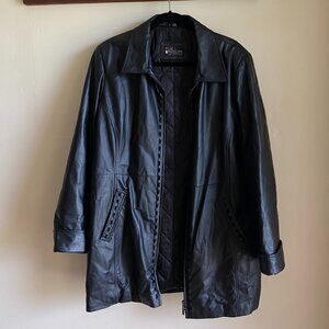 Leather Dual Zipper Blazer/Coat